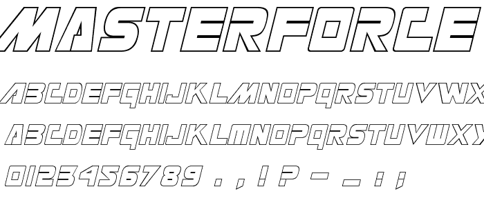 Masterforce Hollow font